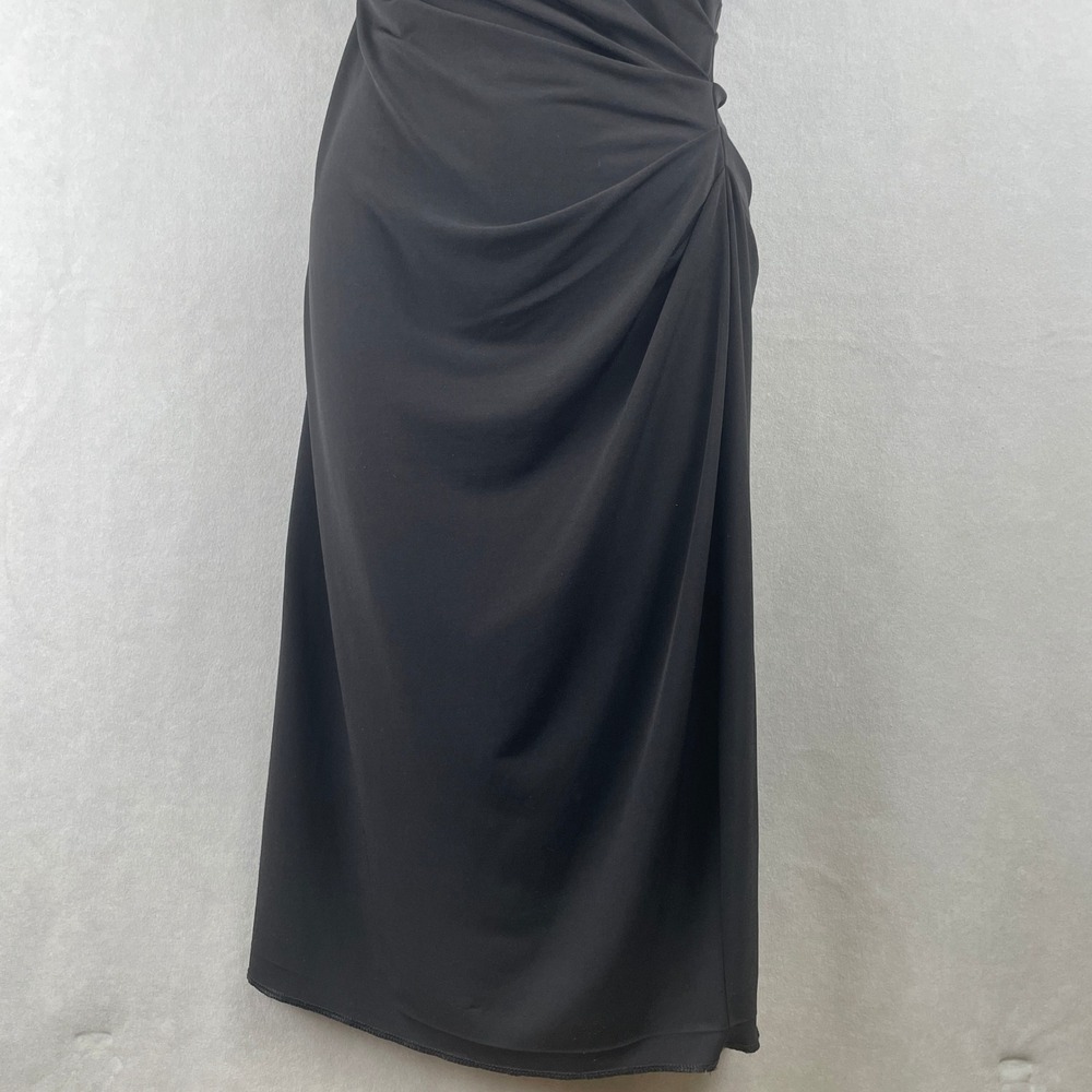 VICTORIAS SECRET Black Sleeveless Draped Sheath Stretch Dress L Cocktail Party - Picture 3 of 15
